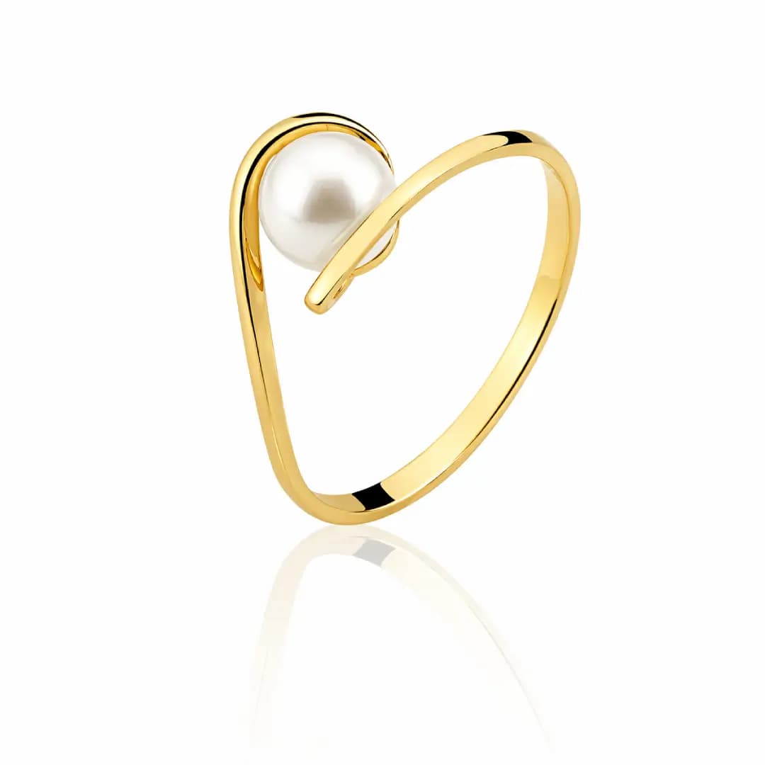 Anel de Pérola em Ouro Maciço 10K e 18K – Modelo AC07
