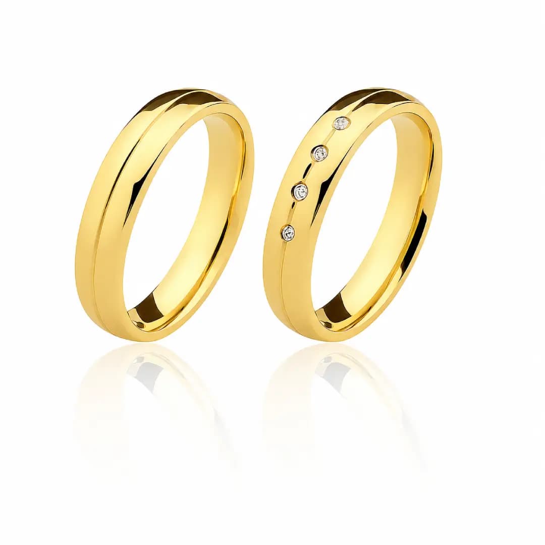 Par de aliança Ouro maciço CN36 (4mm)