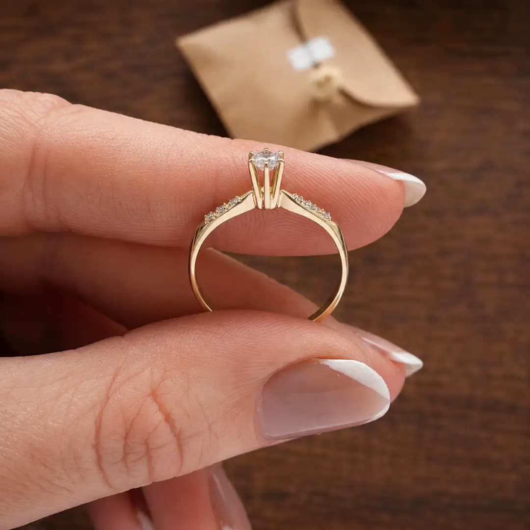 Anel de ouro maciço em ouro 18k ou 10k