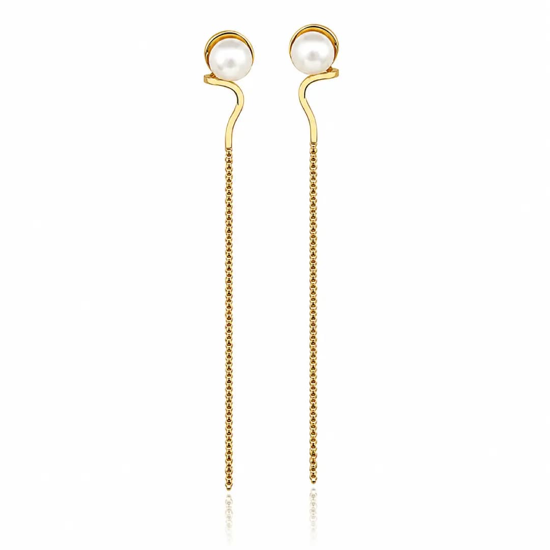 Brinco de Pérola em Ouro Maciço 10K e 18K – Modelo BC07