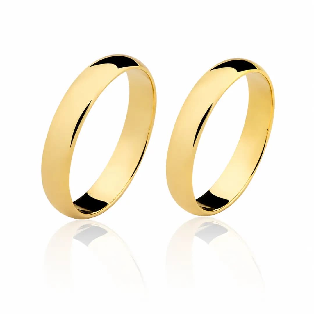 Par de Alianças 3,5mm em Ouro Maciço 10K e 18K – Modelo CN23