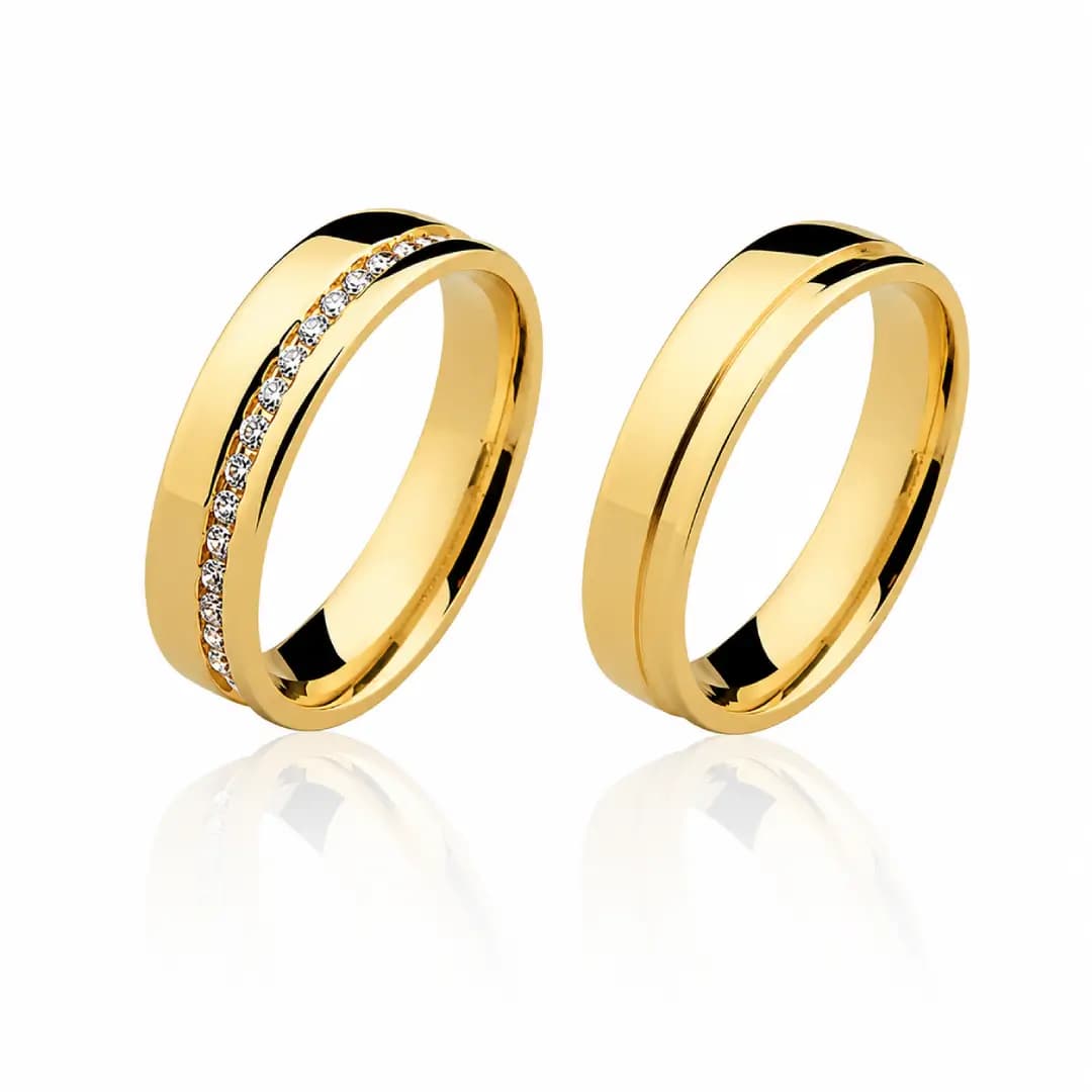 Par de aliança Ouro maciço CN51 (5,5mm)