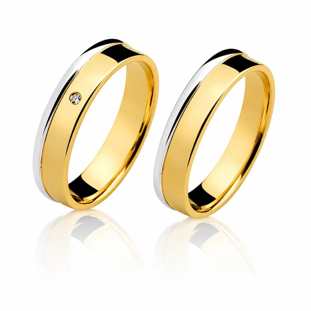 Par de Alianças 5,2mm em Ouro Maciço 10K e 18K – Modelo CN52