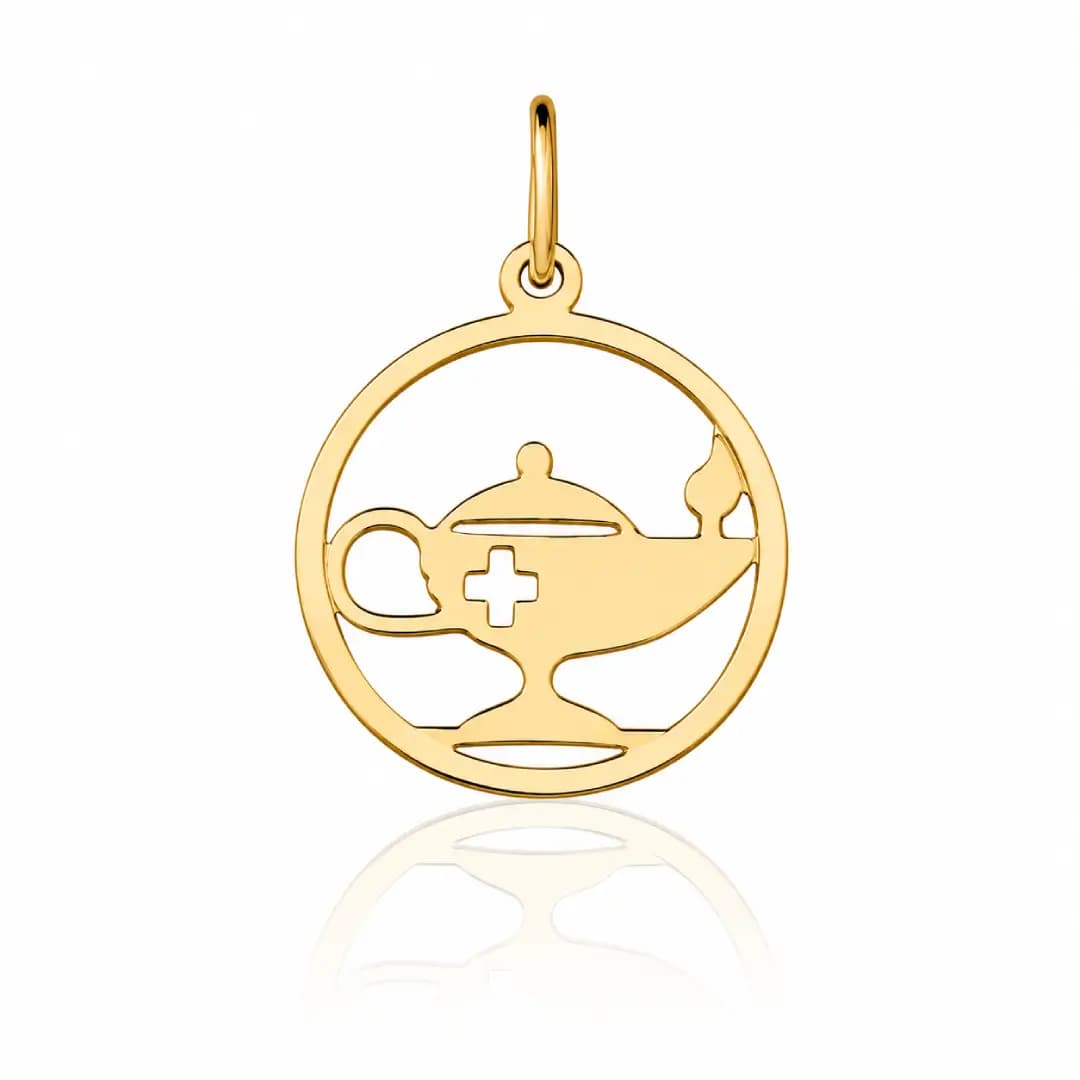 Pingente de Formatura Enfermagem em Ouro Maciço 10K e 18K – Modelo PC140