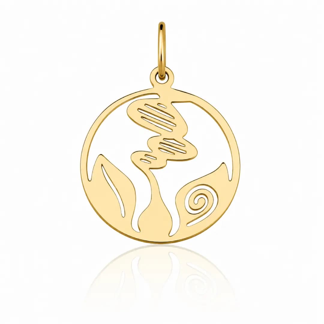 Pingente de Formatura Biologia em Ouro Maciço 10K e 18K – Modelo PC140