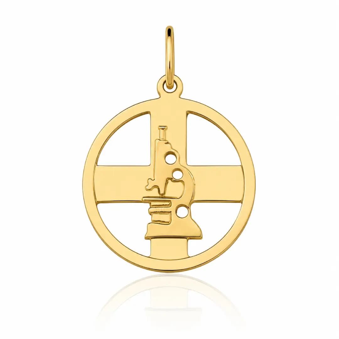 Pingente de Formatura Biomedicina em Ouro Maciço 10K e 18K – Modelo PC140
