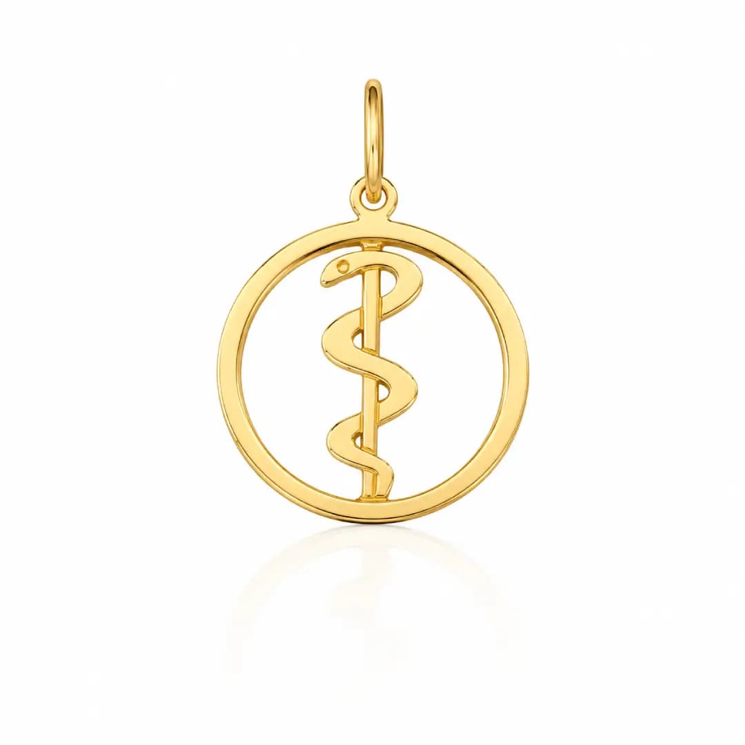 Pingente de Formatura Medicina em Ouro Maciço 10K e 18K – Modelo PC140