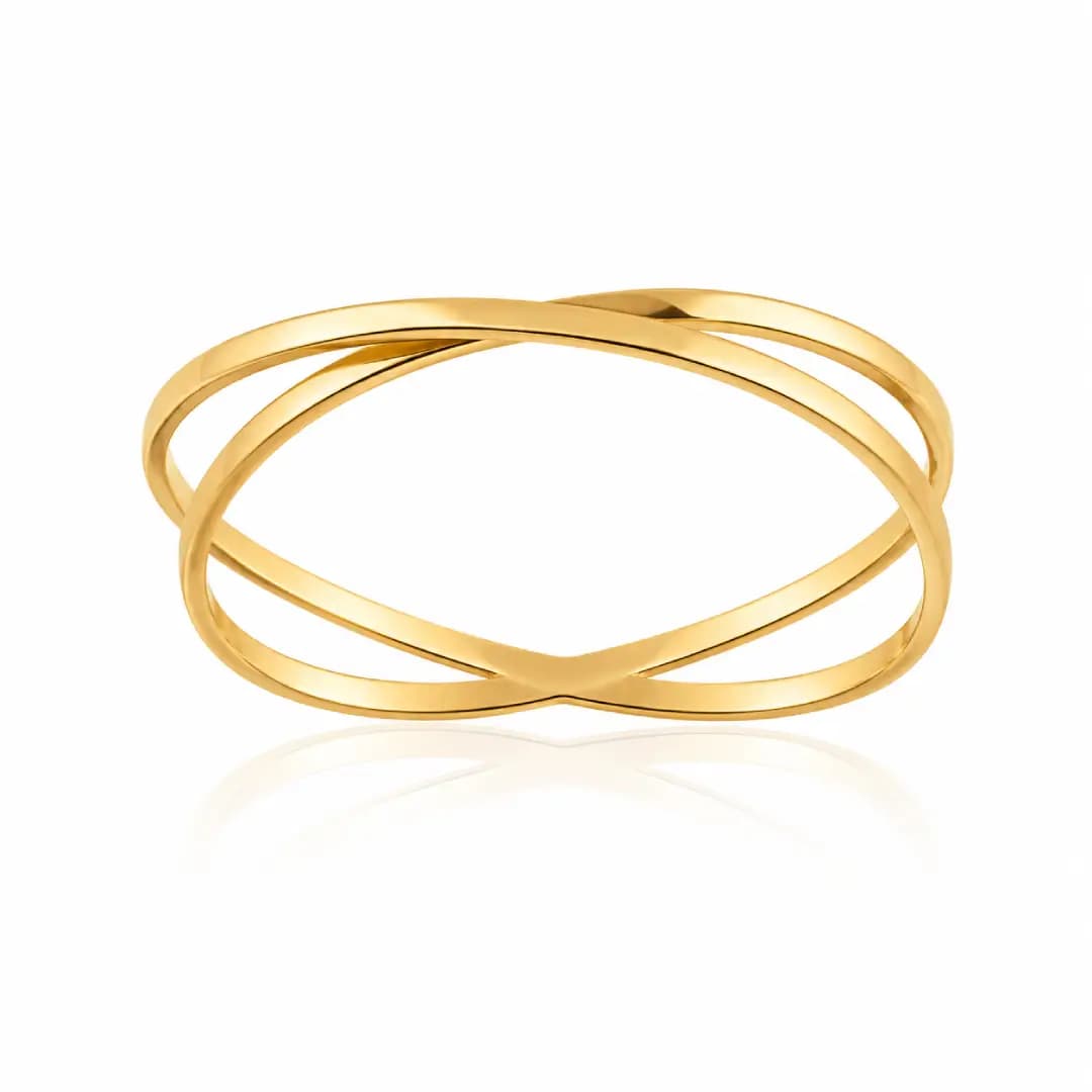 Anel 2 Aros em Ouro Maciço 10K e 18K – Modelo C1000