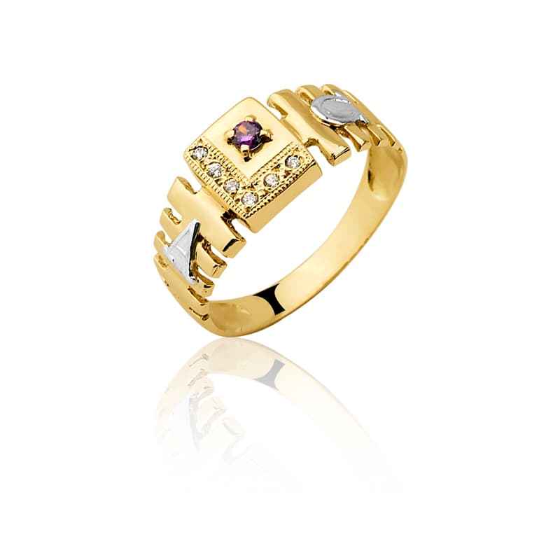 Anel de Formatura Teologia em Ouro Maciço 10K e 18K – Modelo C32 - imagem 1