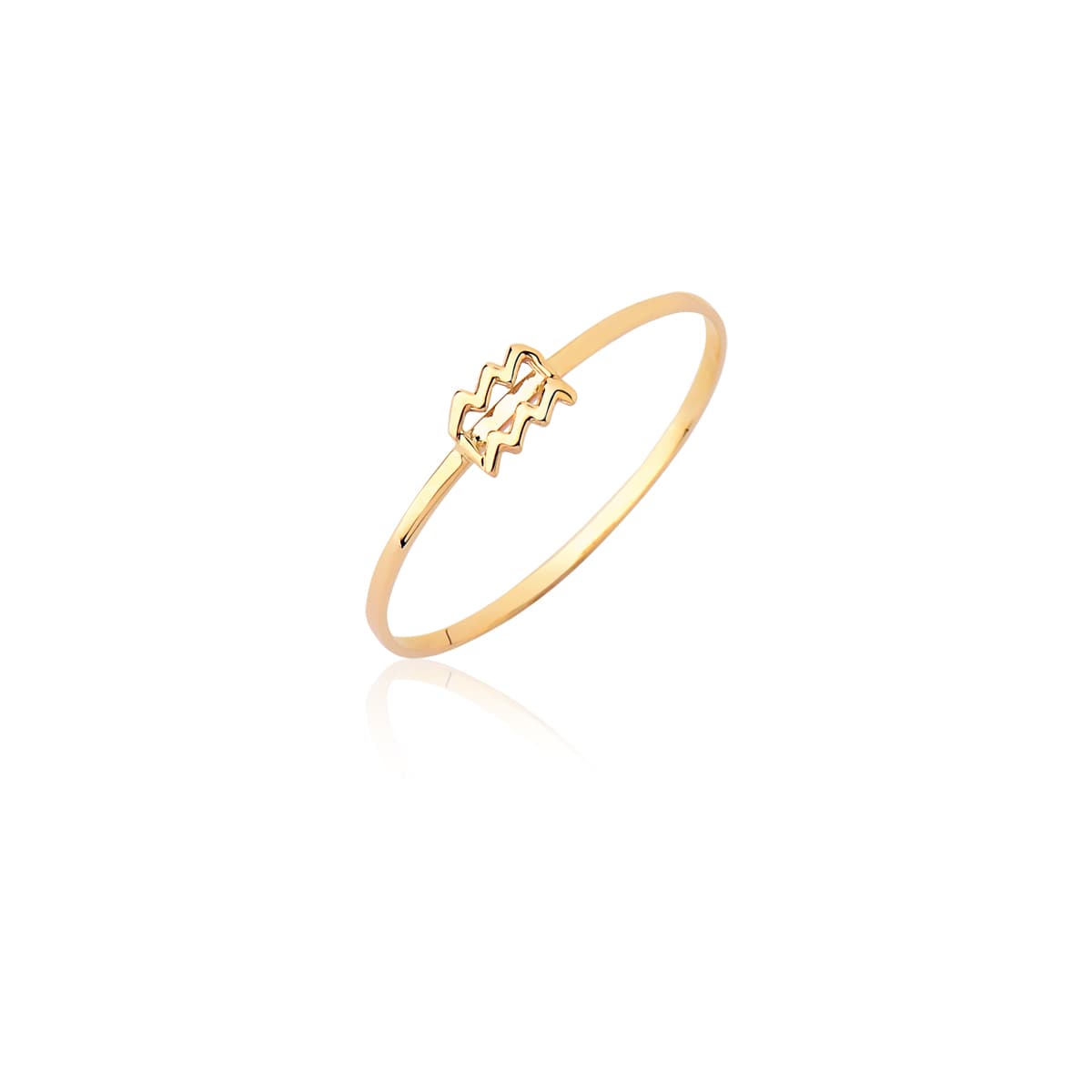 Anel Signo de Aquário em Ouro Maciço 10K e 18K – Modelo CS524 aquario