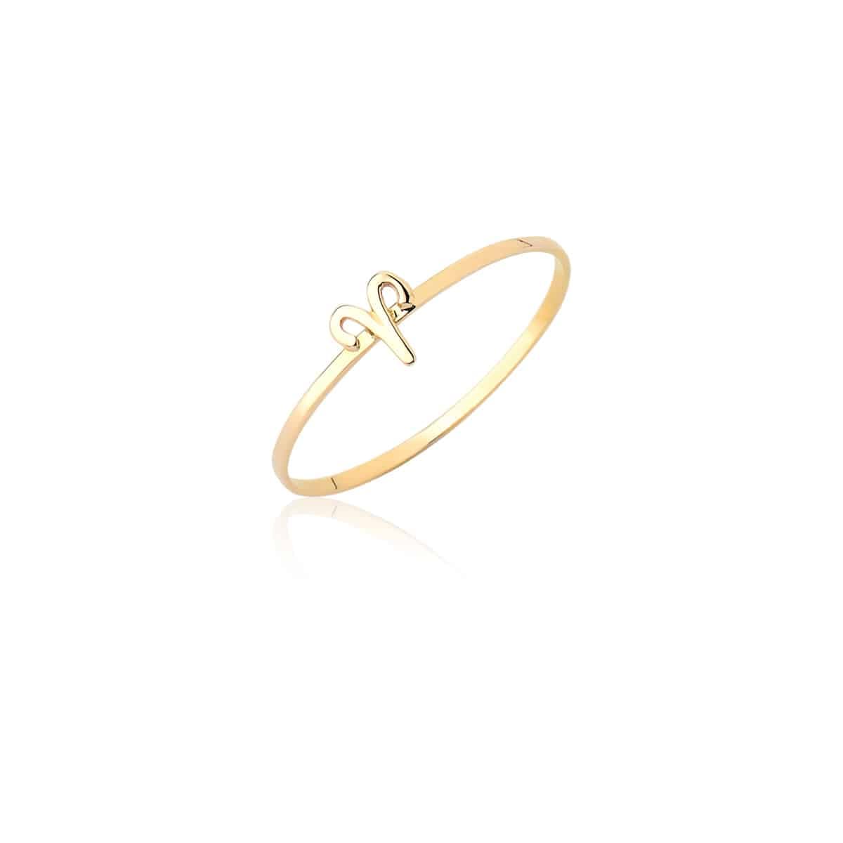 Anel Signo de Áries em Ouro Maciço 10K e 18K – Modelo CS524