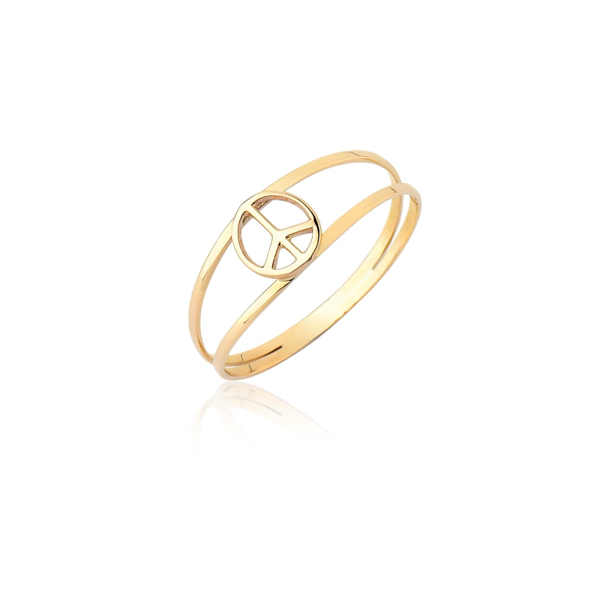 Anel Peace And Love em Ouro Maciço 10K e 18K – Modelo CS514