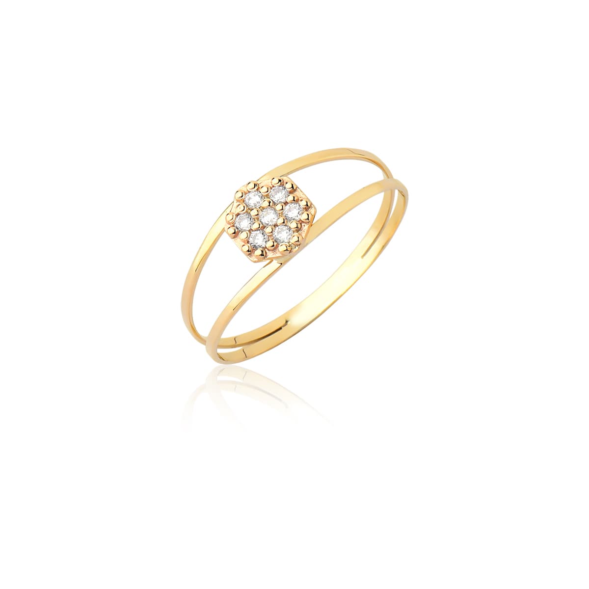 Anel Izabel em Ouro Maciço 10K e 18K – Modelo CS516
