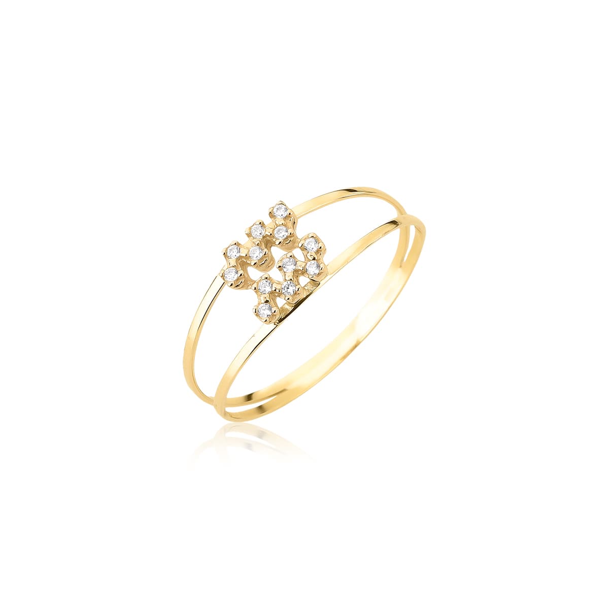 Anel Signo de Aquário em Ouro Maciço 10K e 18K – Modelo CS525