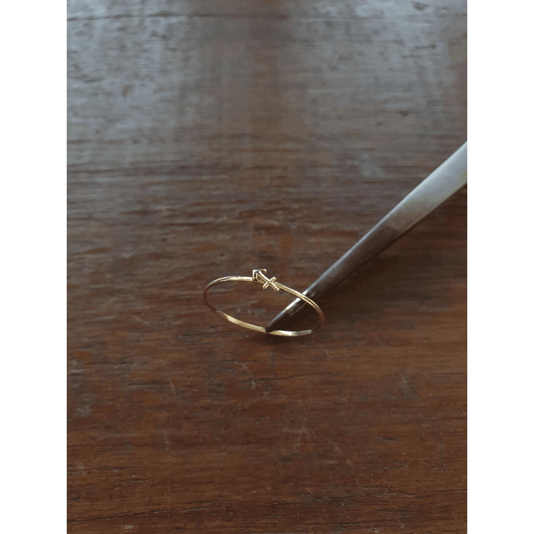 Anel Signo de Sagitário em Ouro Maciço 10K e 18K – Modelo CS524 anel sagitario img