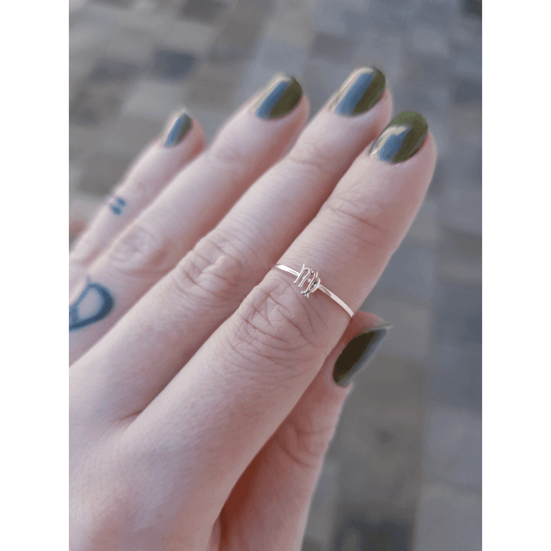 Anel Signo de Virgem em Ouro Maciço 10K e 18K – Modelo CS524 anel virgem img