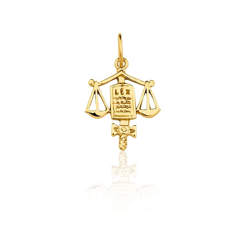 Pingente de Formatura Direito em Ouro Maciço 10K e 18K – Modelo CT21