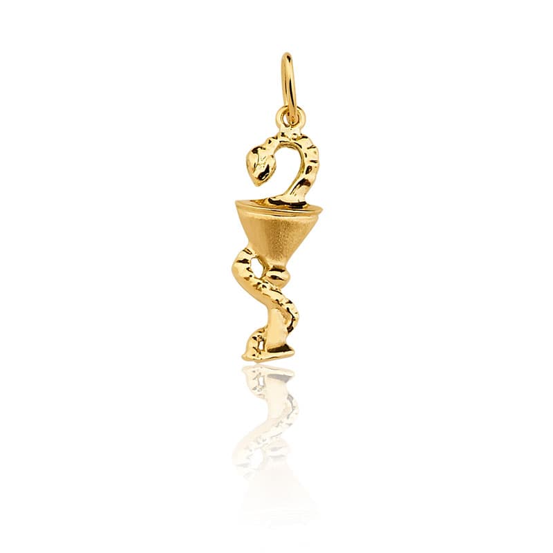 Pingente de Formatura Farmácia em Ouro Maciço 10K e 18K – Modelo CT06