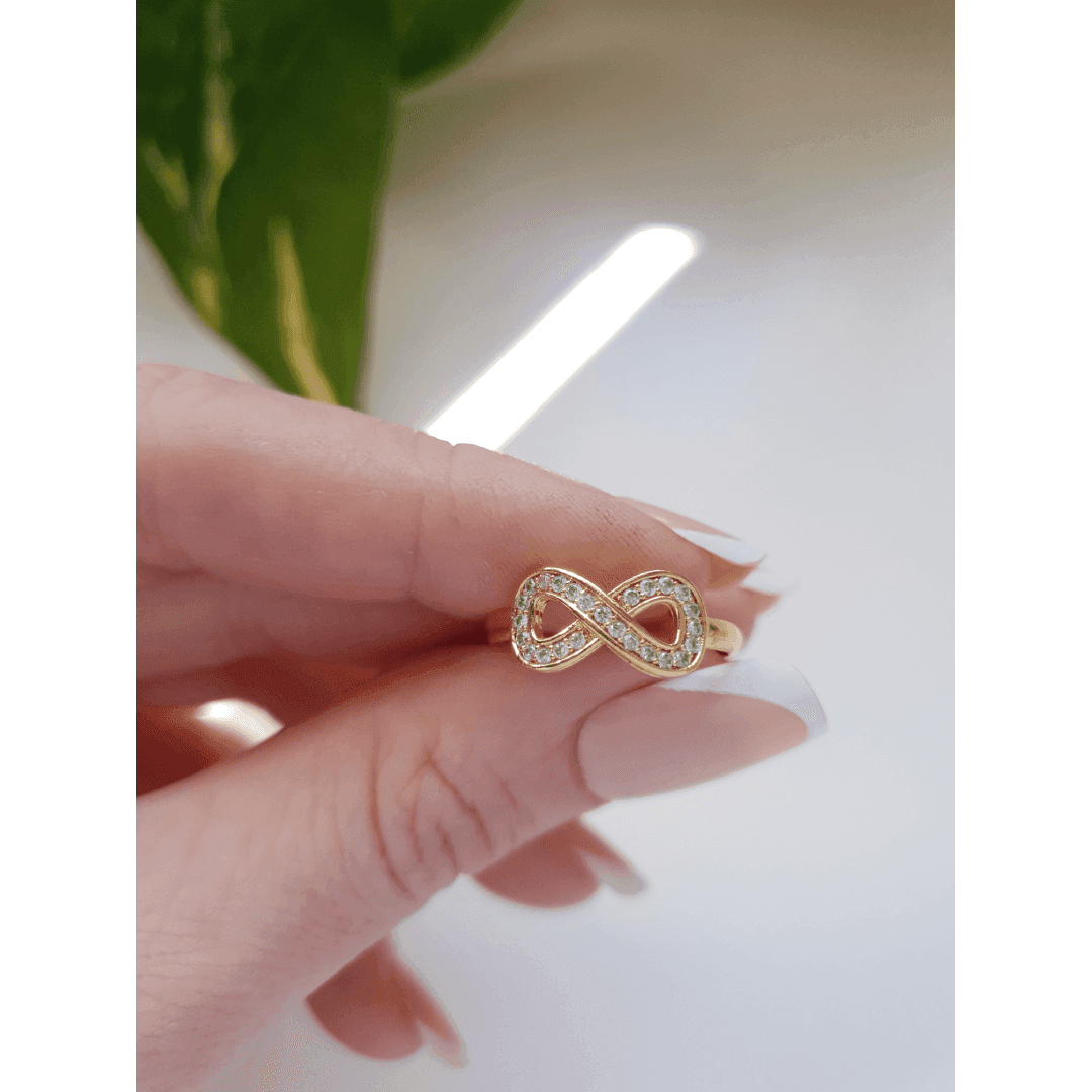 Anel Infinito em Ouro Maciço 10K e 18K – Modelo C123 - imagem 3