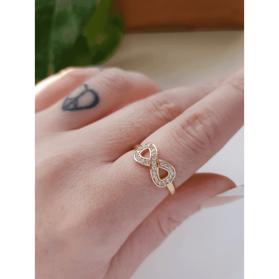 Anel Infinito em Ouro Maciço 10K e 18K – Modelo C123 - imagem 2