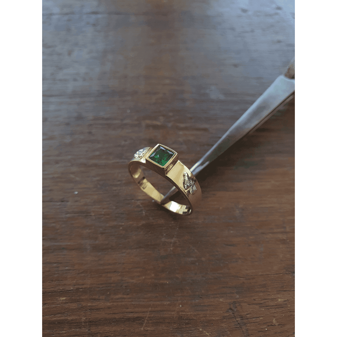 Anel de Formatura Direito em Ouro Maciço 10K e 18K – Modelo C157 - imagem 4