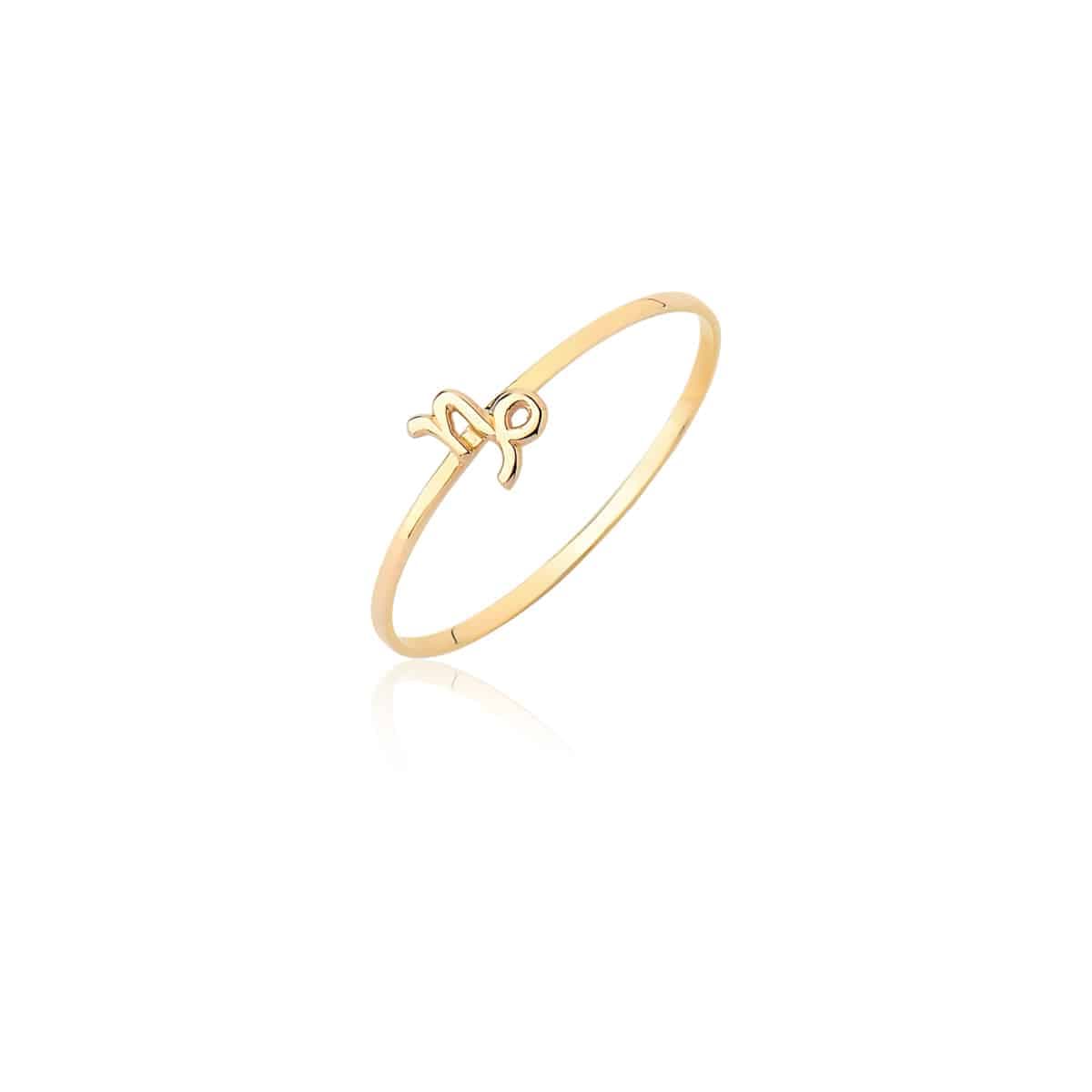 Anel Signo de Capricórnio em Ouro Maciço 10K e 18K – Modelo CS524