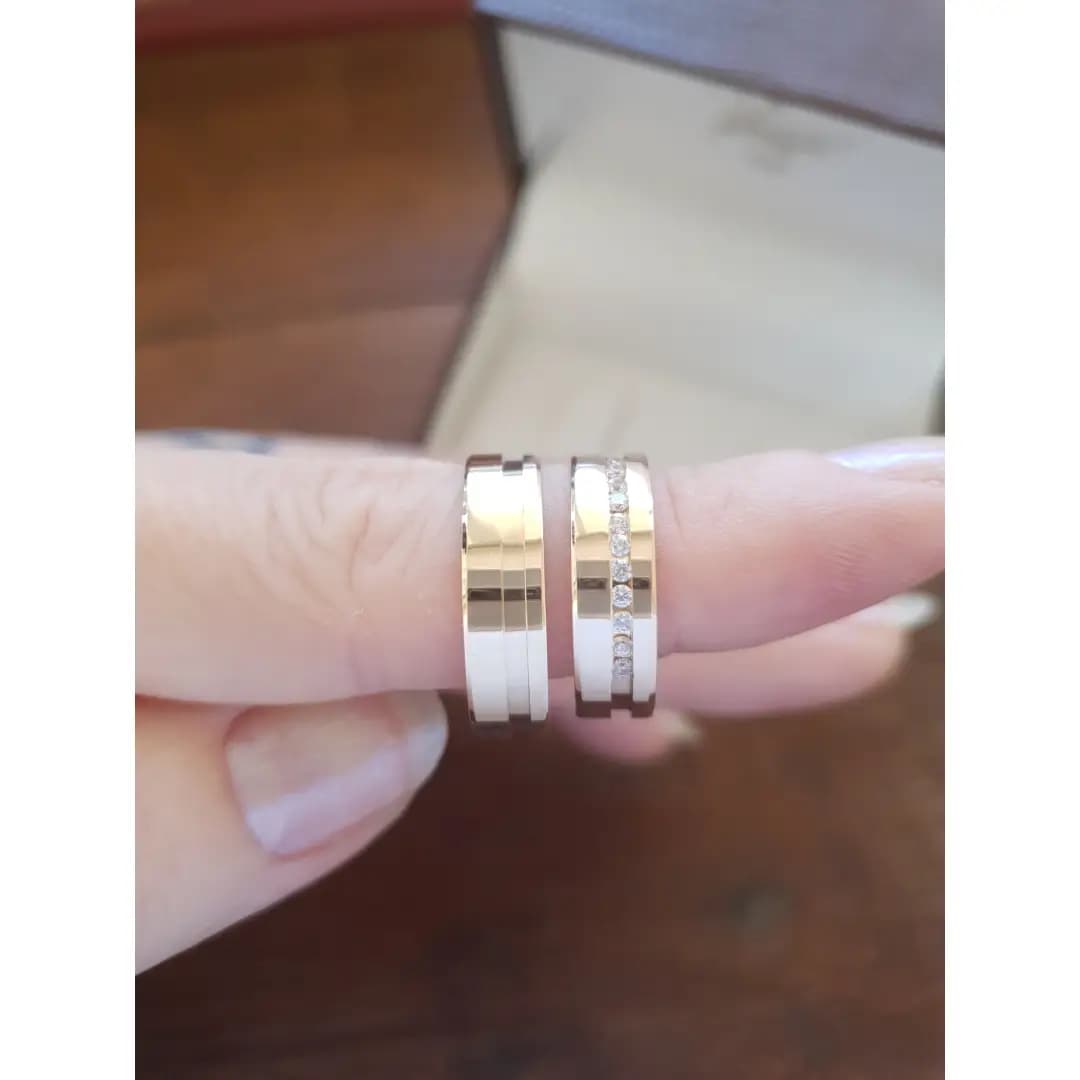 Par de aliança Ouro maciço CN51 (5,5mm) - imagem 3