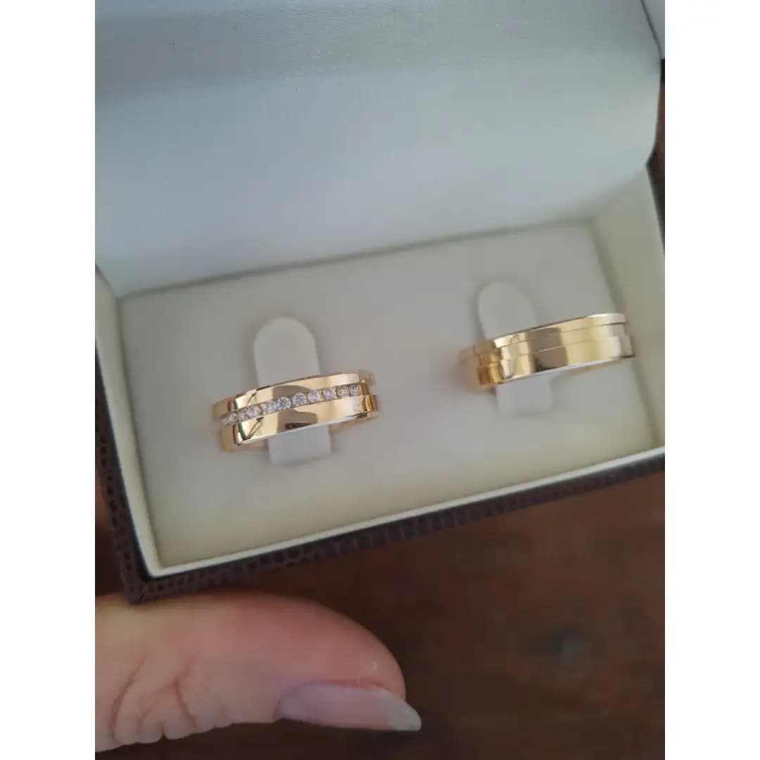 Par de aliança Ouro maciço CN51 (5,5mm) - imagem 5