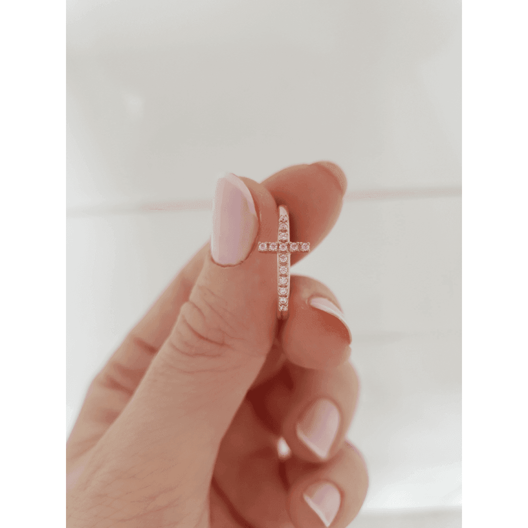 Anel Cruz em Ouro Maciço 10K e 18K – Modelo CS724 - imagem 4