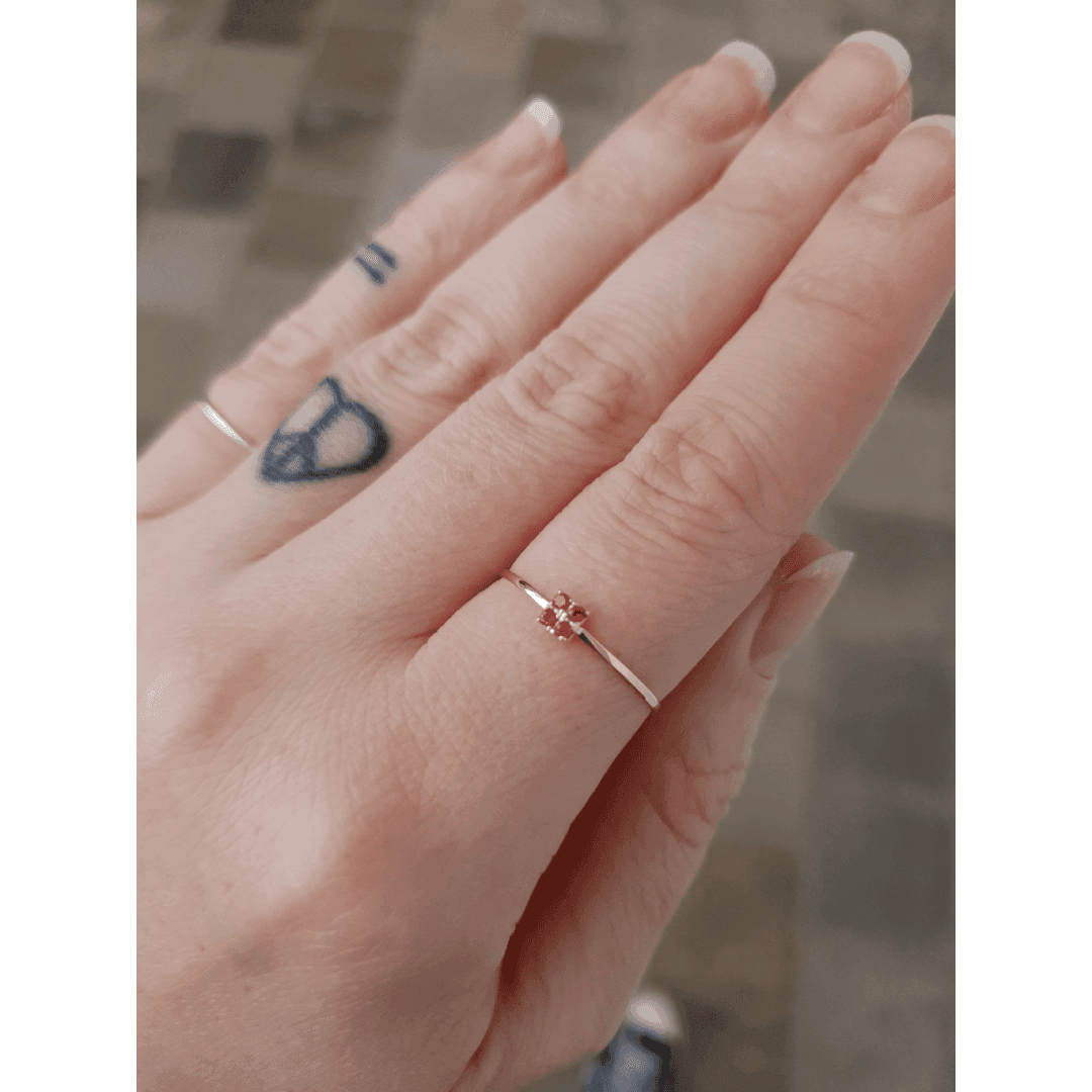 Anel Rosa em Ouro Maciço 10K e 18K – Modelo CS503 - imagem 2