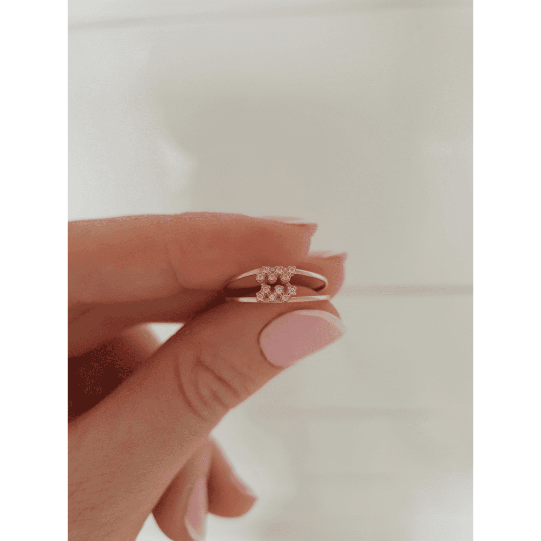 Anel Signo de Aquário em Ouro Maciço 10K e 18K – Modelo CS525 - imagem 4