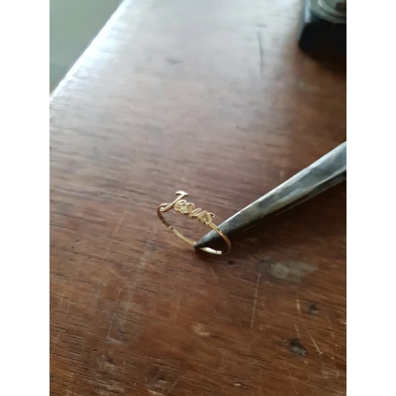 Anel Ouro maciço Jesus (modelo 1) - imagem 2