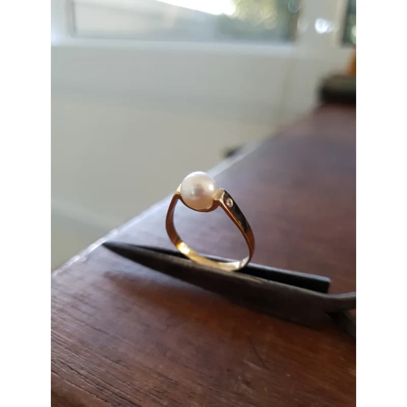 Anel de Pérola em Ouro Maciço 10K e 18K – Modelo AC01 - imagem 10