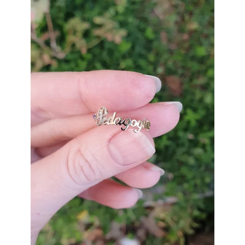 Anel de Formatura Biologia em Ouro Maciço 10K e 18K – Modelo C120 - imagem 2