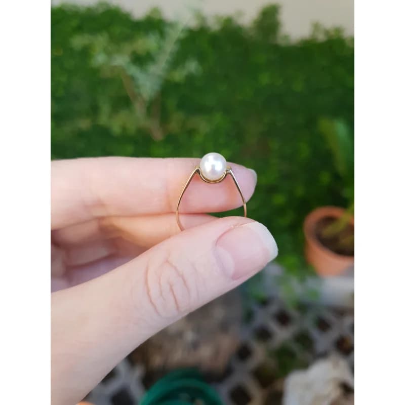 Anel de Pérola em Ouro Maciço 10K e 18K – Modelo AC01 - imagem 7