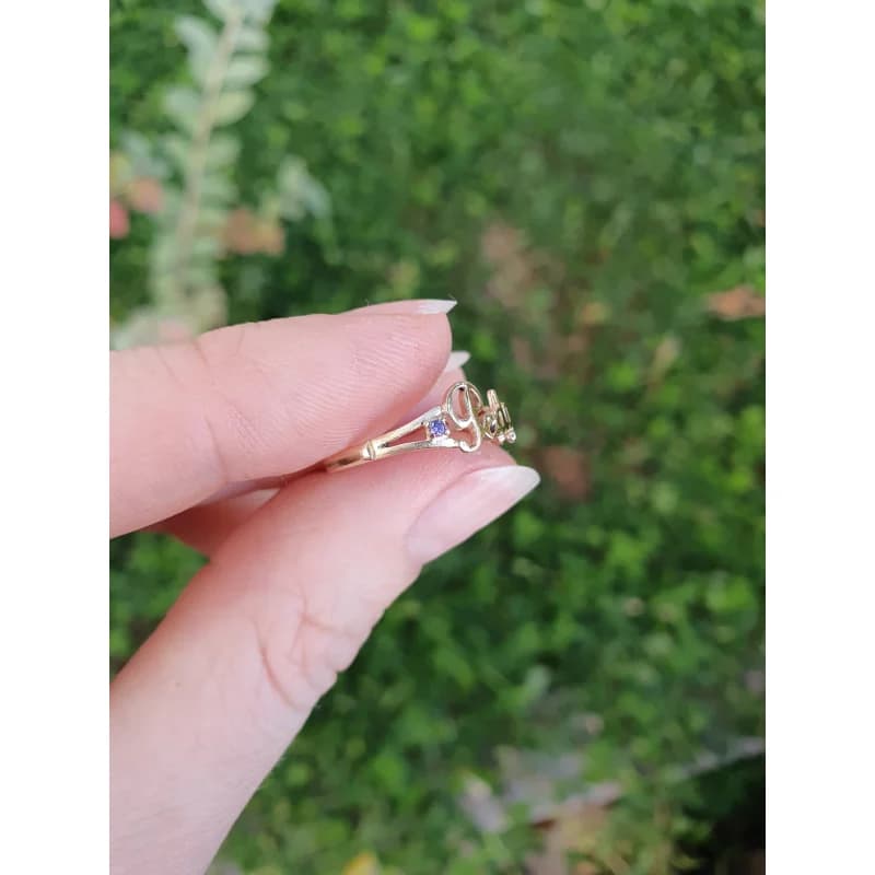 Anel de Formatura Biologia em Ouro Maciço 10K e 18K – Modelo C120 - imagem 4