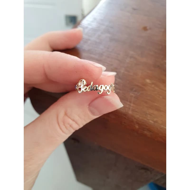 Anel de Formatura Biologia em Ouro Maciço 10K e 18K – Modelo C120 - imagem 5