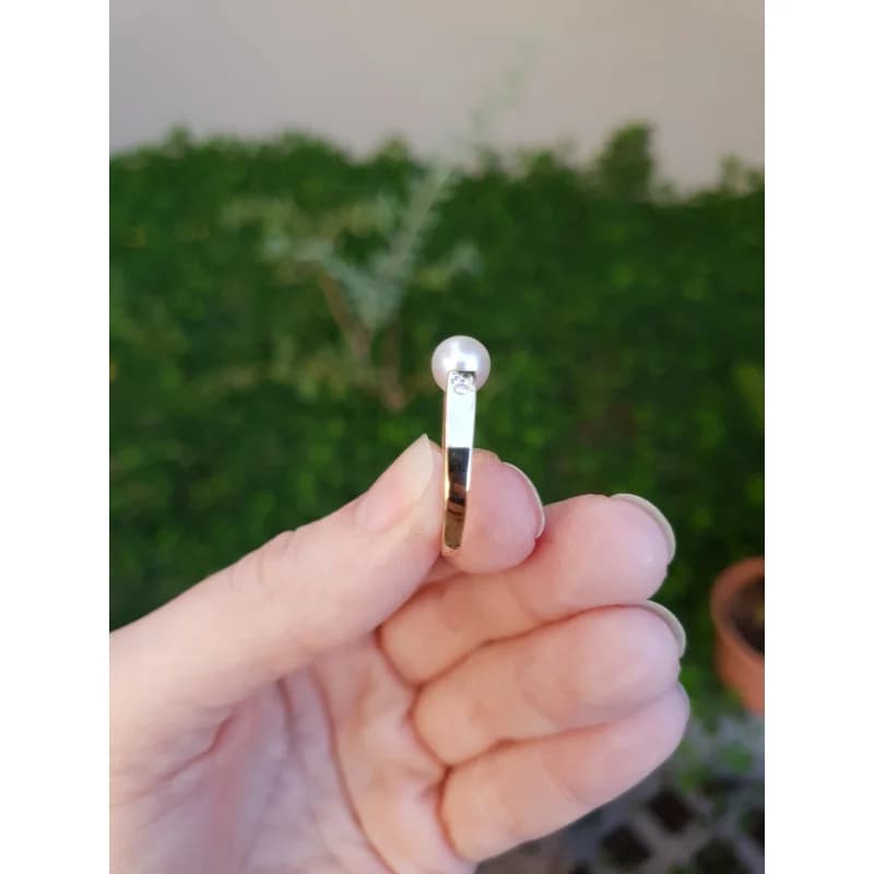Anel de Pérola em Ouro Maciço 10K e 18K – Modelo AC01 - imagem 9