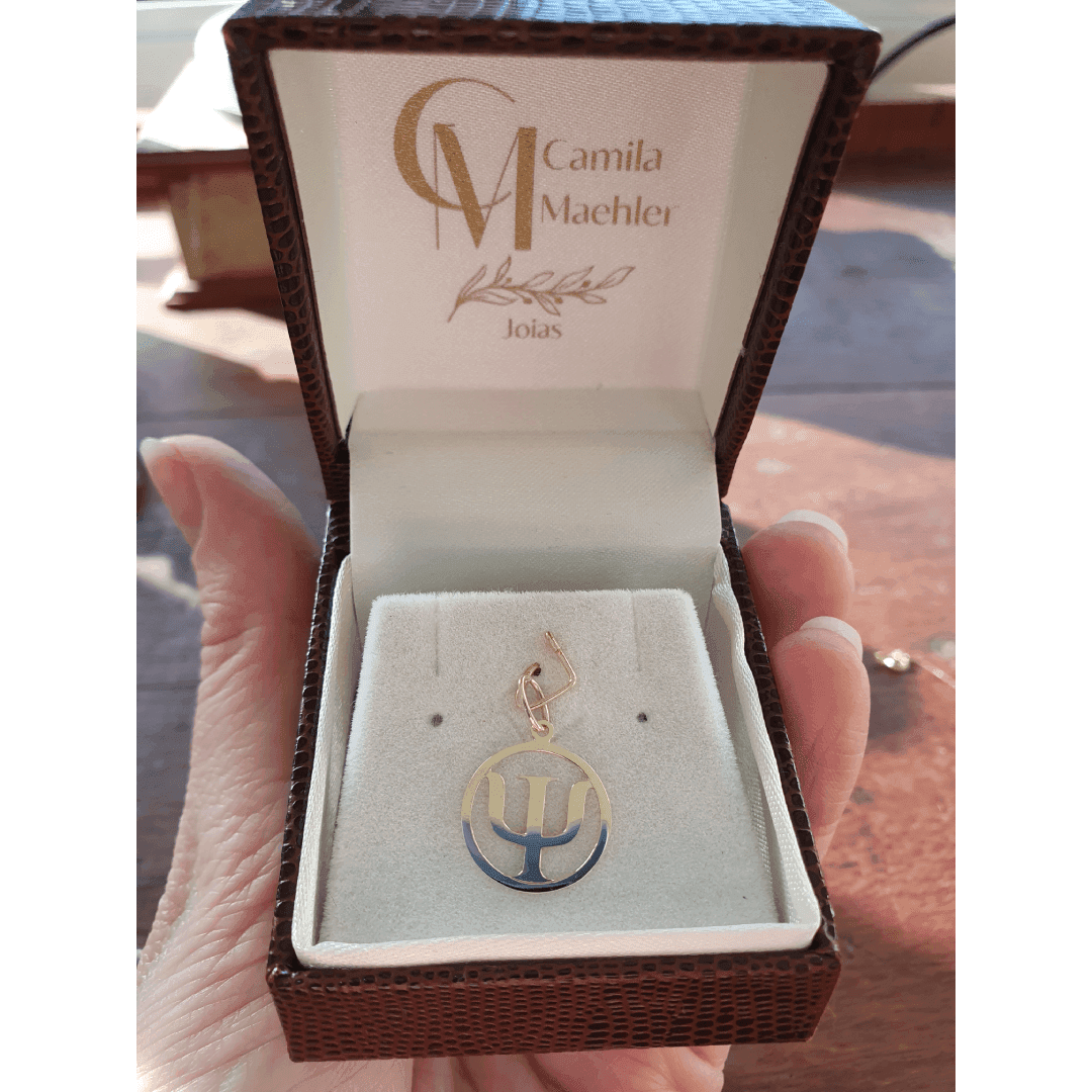 Pingente de Formatura Psicologia em Ouro Maciço 10K e 18K – Modelo PC140 psicologia img