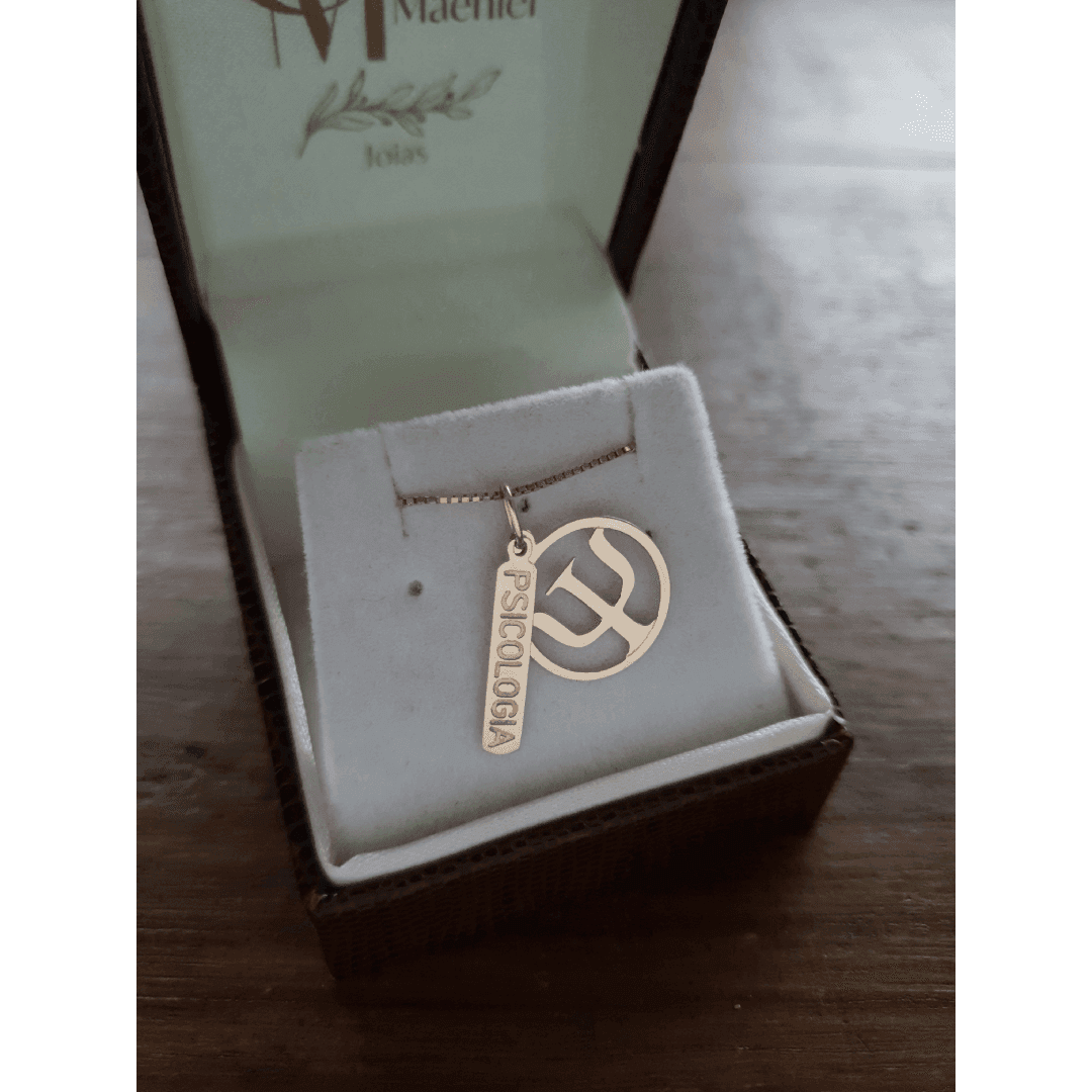 Pingente de Formatura Psicologia em Ouro Maciço 10K e 18K – Modelo PC140 psicologia img