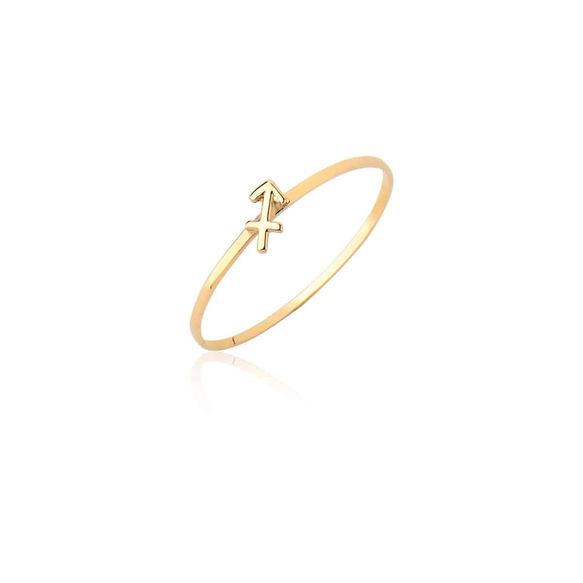 Anel Signo de Sagitário em Ouro Maciço 10K e 18K – Modelo CS524