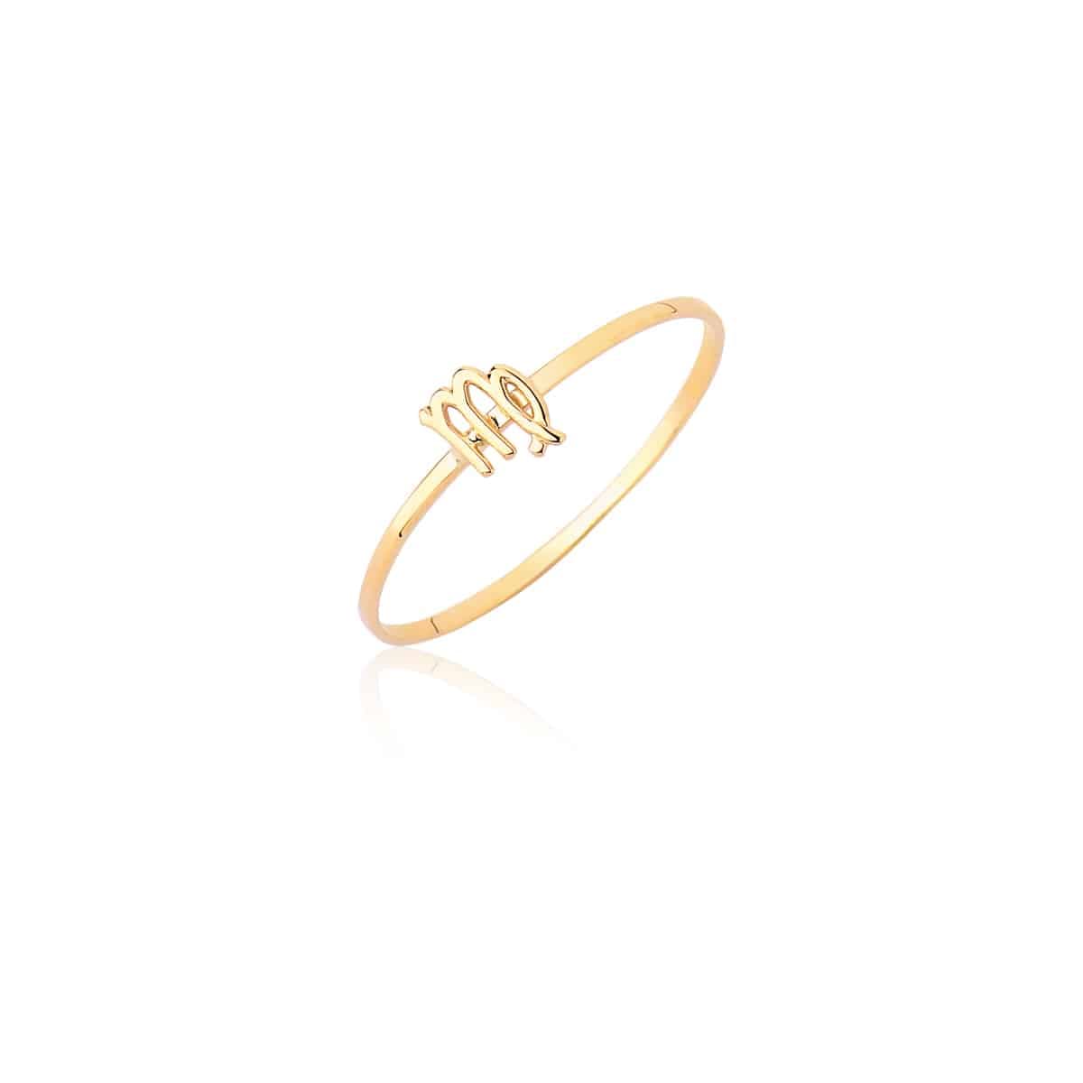 Anel Signo de Virgem em Ouro Maciço 10K e 18K – Modelo CS524