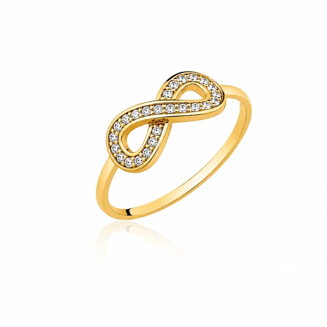 Anel Infinito em Ouro Maciço 10K e 18K – Modelo C123