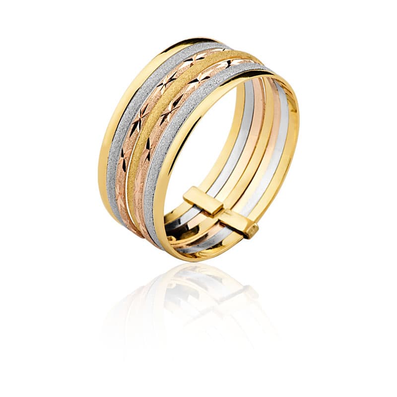 Anel 7 Elos em Ouro Maciço 10K e 18K – Modelo CL75